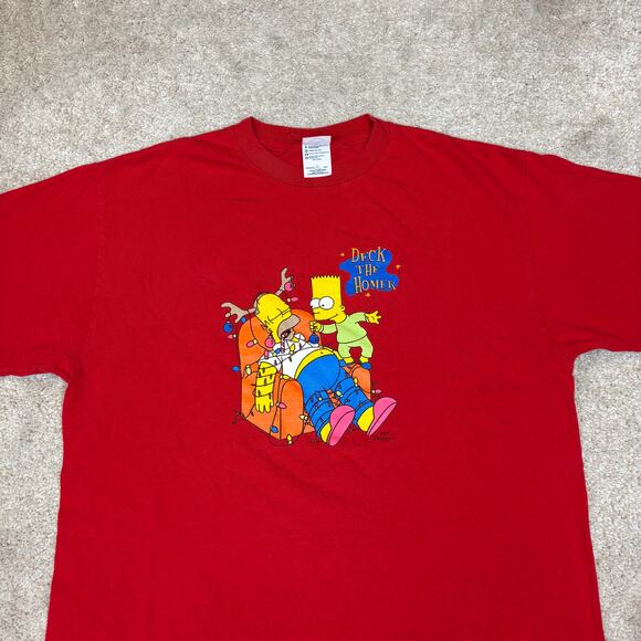 Vintage The Simpsons Deck The Homer Christmas Shirt Men's L Bart Matt Groening - Picture 2 of 9